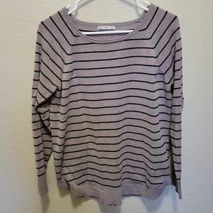 Pink Clover Striped Crewneck Pullover Sweater, size XL